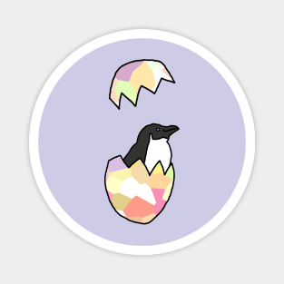 Little Penguin Popping out of her Funny Easter Egg Magnet